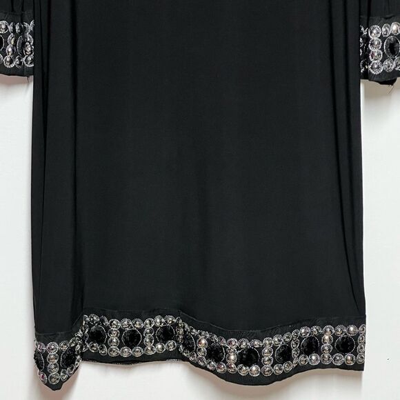 Tiana B Classic Elegant Embellished Midi shift Cocktail Dress Sz 10 - Picture 7 of 10